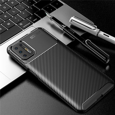 Coque Silicone Housse Etui Gel Serge pour Motorola Moto G9 Plus Noir