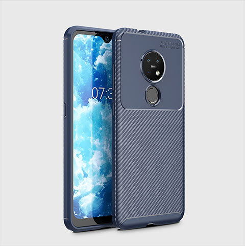 Coque Silicone Housse Etui Gel Serge pour Nokia 6.2 Bleu