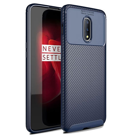 Coque Silicone Housse Etui Gel Serge pour OnePlus 7 Bleu