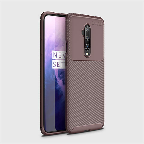 Coque Silicone Housse Etui Gel Serge pour OnePlus 7T Pro 5G Marron