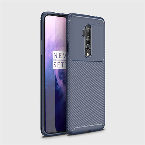 Coque Silicone Housse Etui Gel Serge pour OnePlus 7T Pro Bleu