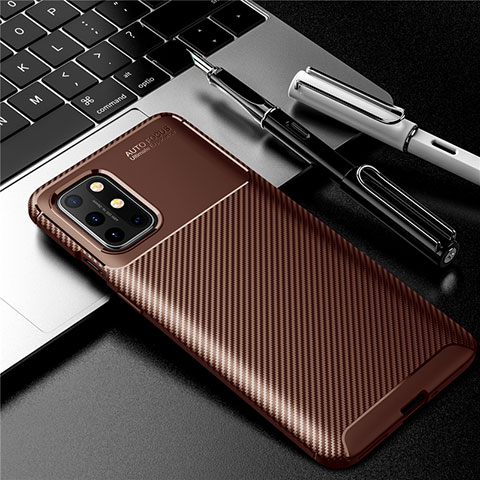 Coque Silicone Housse Etui Gel Serge pour OnePlus 8T 5G Marron