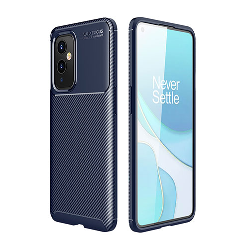 Coque Silicone Housse Etui Gel Serge pour OnePlus 9 5G Bleu