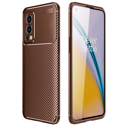 Coque Silicone Housse Etui Gel Serge pour OnePlus Nord 2 5G Marron