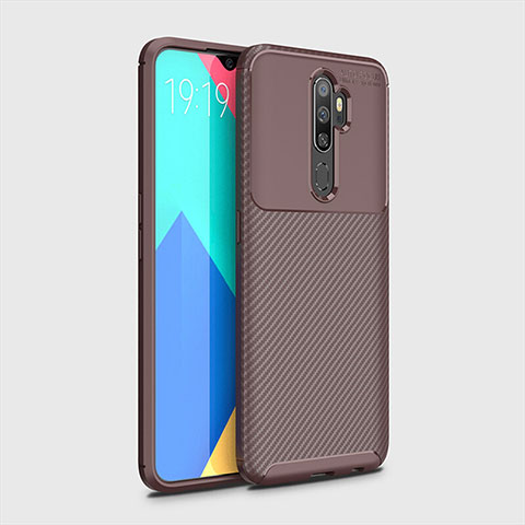 Coque Silicone Housse Etui Gel Serge pour Oppo A11 Marron