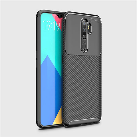 Coque Silicone Housse Etui Gel Serge pour Oppo A11 Noir