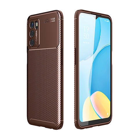 Coque Silicone Housse Etui Gel Serge pour Oppo A16 Marron