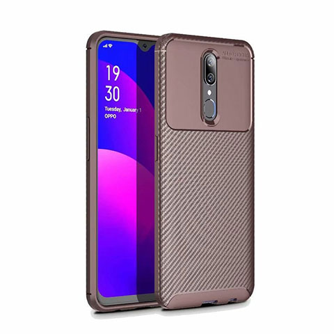 Coque Silicone Housse Etui Gel Serge pour Oppo A9 Marron