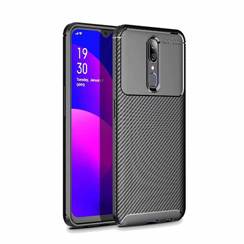 Coque Silicone Housse Etui Gel Serge pour Oppo A9 Noir