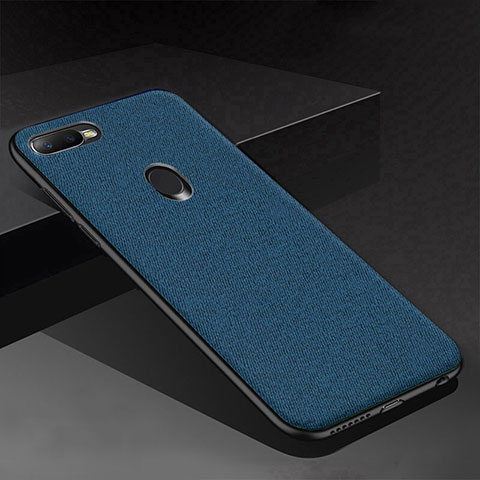 Coque Silicone Housse Etui Gel Serge pour Oppo AX7 Bleu