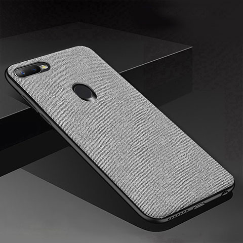 Coque Silicone Housse Etui Gel Serge pour Oppo AX7 Gris