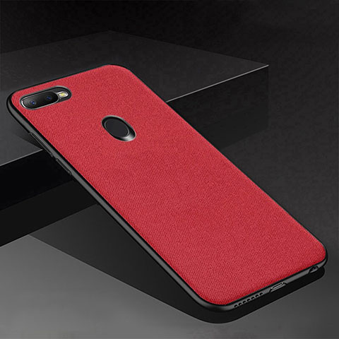 Coque Silicone Housse Etui Gel Serge pour Oppo AX7 Rouge