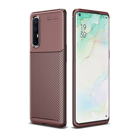 Coque Silicone Housse Etui Gel Serge pour Oppo Find X2 Neo Marron