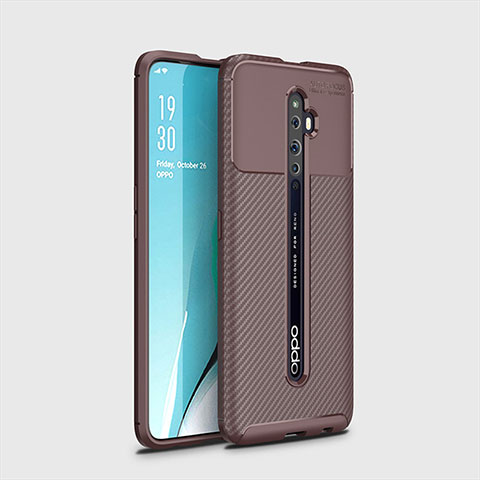 Coque Silicone Housse Etui Gel Serge pour Oppo Reno2 Z Marron