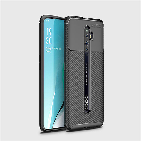 Coque Silicone Housse Etui Gel Serge pour Oppo Reno2 Z Noir