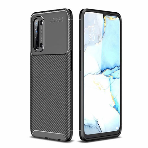 Coque Silicone Housse Etui Gel Serge pour Oppo Reno3 Noir