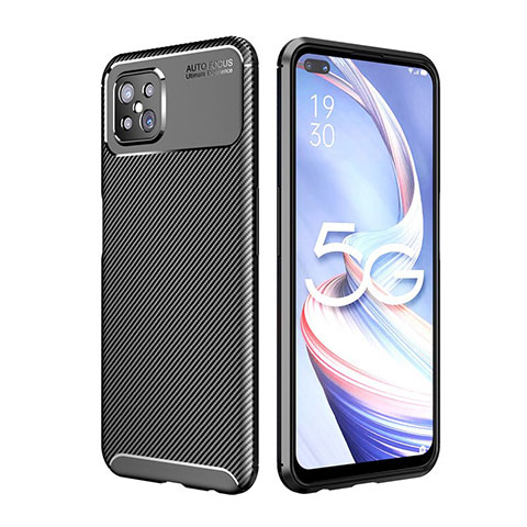 Coque Silicone Housse Etui Gel Serge pour Oppo Reno4 Z 5G Noir