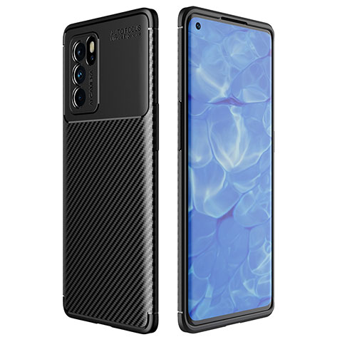 Coque Silicone Housse Etui Gel Serge pour Oppo Reno6 Pro 5G India Noir