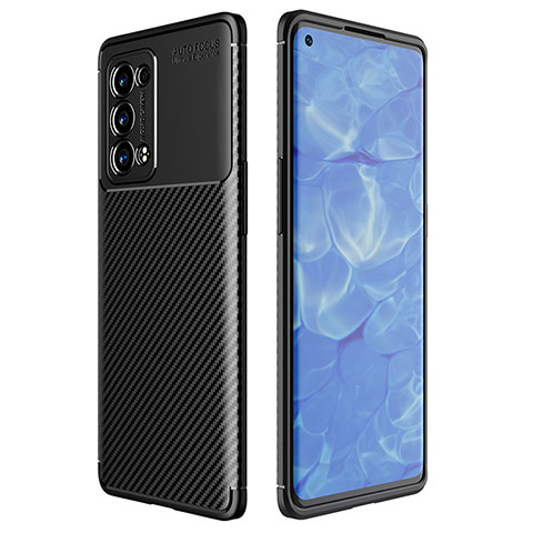 Coque Silicone Housse Etui Gel Serge pour Oppo Reno6 Pro 5G Noir