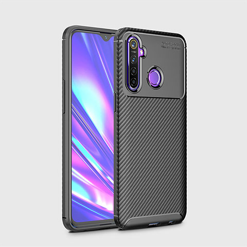 Coque Silicone Housse Etui Gel Serge pour Realme 5s Noir