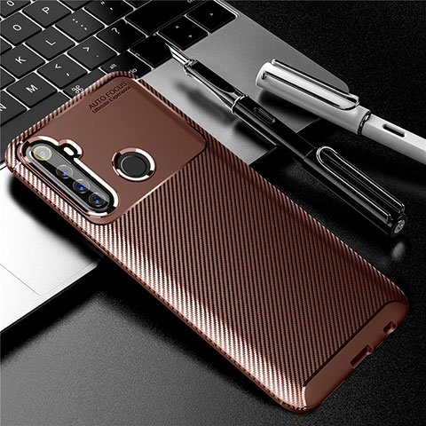 Coque Silicone Housse Etui Gel Serge pour Realme 6i Marron