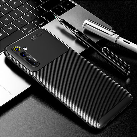 Coque Silicone Housse Etui Gel Serge pour Realme 6s Noir