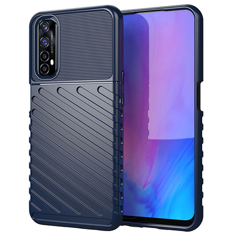 Coque Silicone Housse Etui Gel Serge pour Realme Narzo 20 Pro Bleu