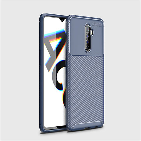 Coque Silicone Housse Etui Gel Serge pour Realme X2 Pro Bleu