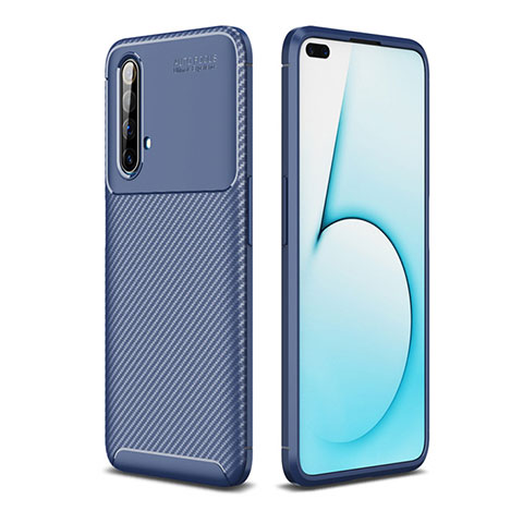 Coque Silicone Housse Etui Gel Serge pour Realme X3 Bleu