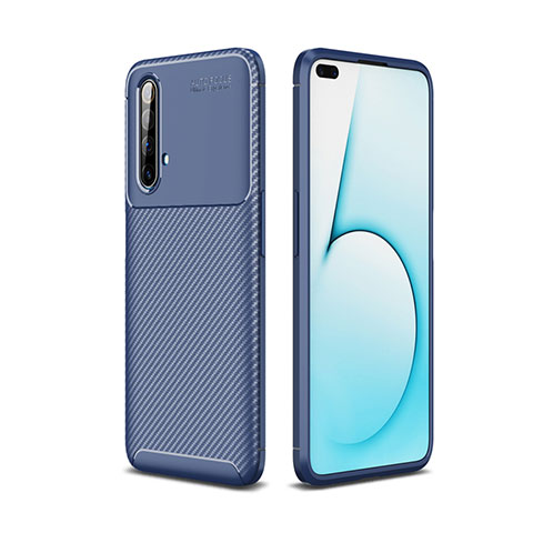 Coque Silicone Housse Etui Gel Serge pour Realme X50t 5G Bleu