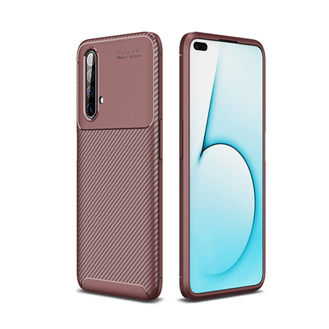 Coque Silicone Housse Etui Gel Serge pour Realme X50t 5G Marron