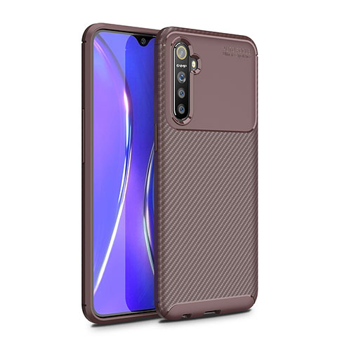 Coque Silicone Housse Etui Gel Serge pour Realme XT Marron