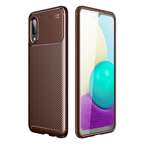 Coque Silicone Housse Etui Gel Serge pour Samsung Galaxy A02 Marron