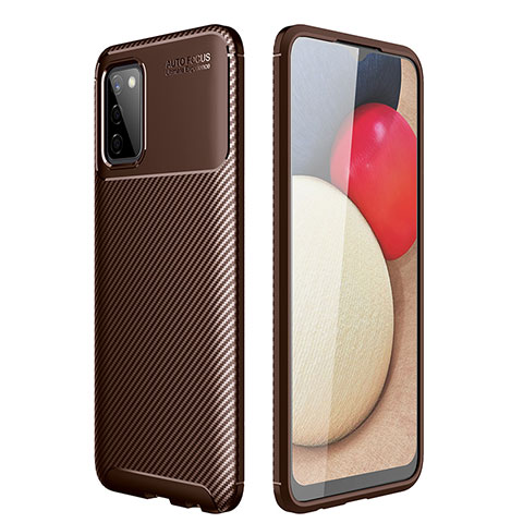 Coque Silicone Housse Etui Gel Serge pour Samsung Galaxy A03s Marron