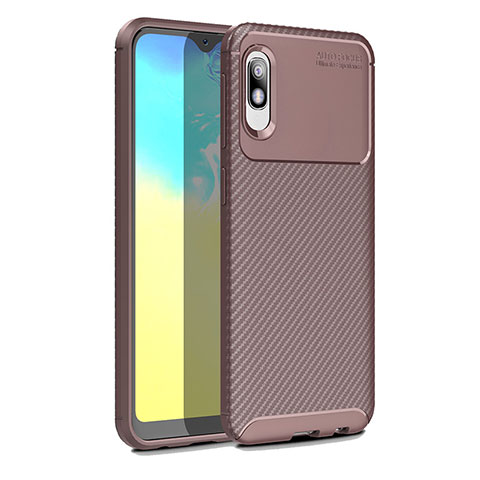 Coque Silicone Housse Etui Gel Serge pour Samsung Galaxy A10e Marron