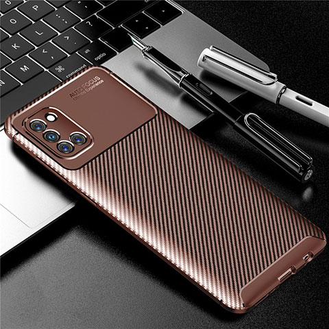 Coque Silicone Housse Etui Gel Serge pour Samsung Galaxy A31 Marron