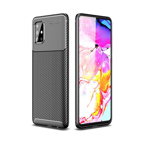 Coque Silicone Housse Etui Gel Serge pour Samsung Galaxy A51 5G Noir