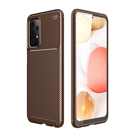 Coque Silicone Housse Etui Gel Serge pour Samsung Galaxy A52 4G Marron