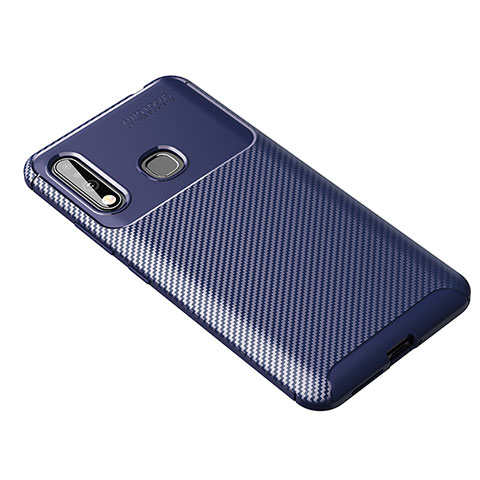 Coque Silicone Housse Etui Gel Serge pour Samsung Galaxy A70E Bleu