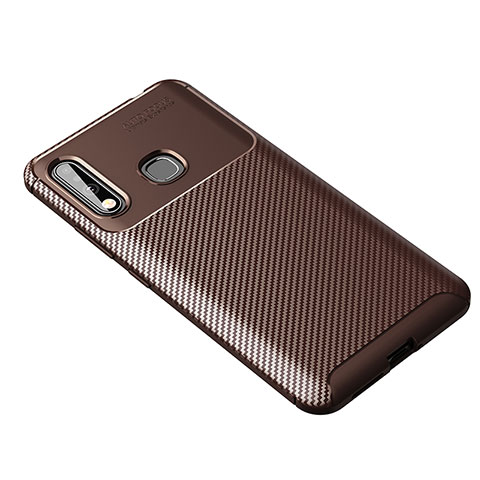 Coque Silicone Housse Etui Gel Serge pour Samsung Galaxy A70E Marron