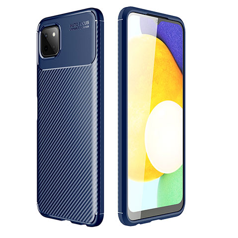 Coque Silicone Housse Etui Gel Serge pour Samsung Galaxy F42 5G Bleu
