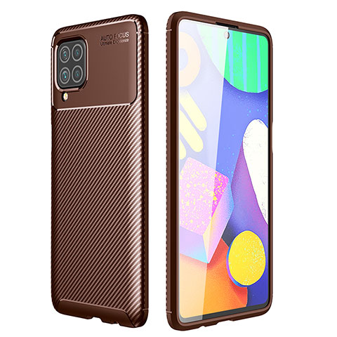 Coque Silicone Housse Etui Gel Serge pour Samsung Galaxy F62 5G Marron