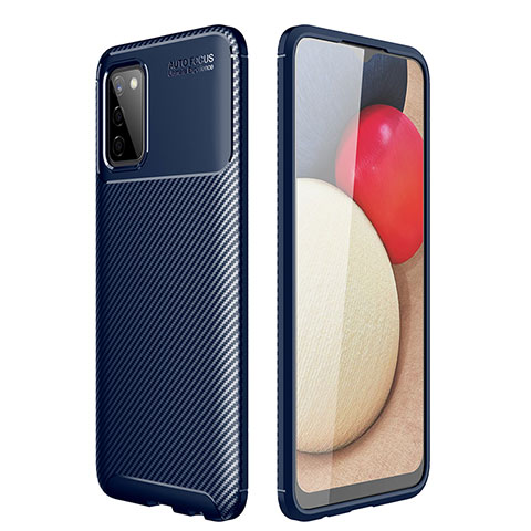 Coque Silicone Housse Etui Gel Serge pour Samsung Galaxy M02s Bleu