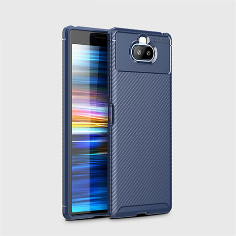 Coque Silicone Housse Etui Gel Serge pour Sony Xperia 8 Bleu