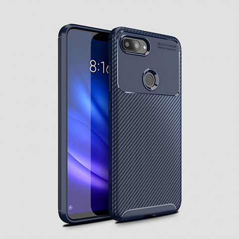 Coque Silicone Housse Etui Gel Serge pour Xiaomi Mi 8 Lite Bleu