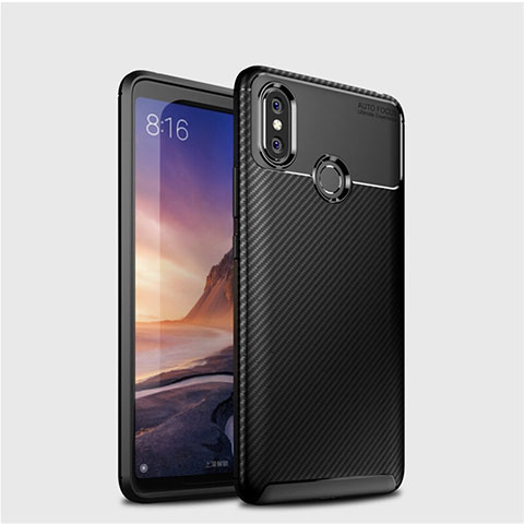 Coque Silicone Housse Etui Gel Serge pour Xiaomi Mi Max 3 Noir