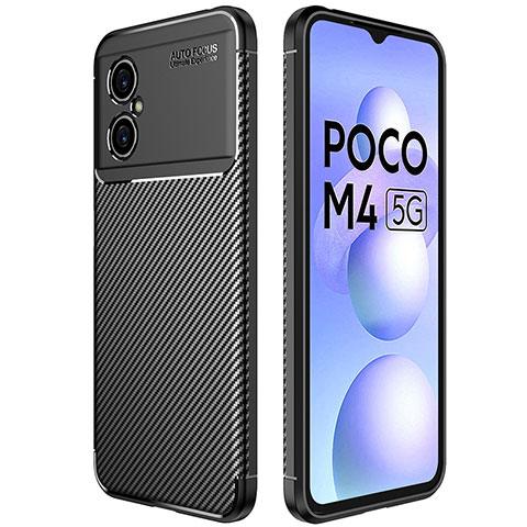 Coque Silicone Housse Etui Gel Serge pour Xiaomi Poco M4 5G Noir