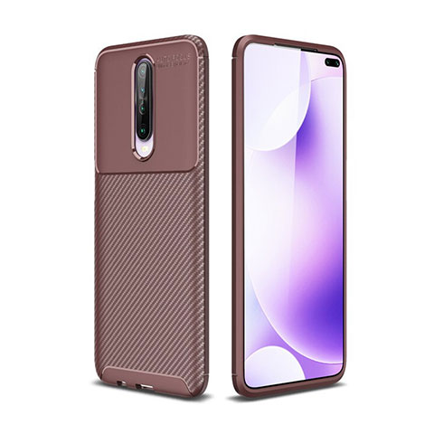 Coque Silicone Housse Etui Gel Serge pour Xiaomi Poco X2 Marron