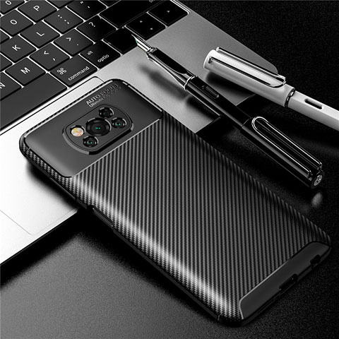 Coque Silicone Housse Etui Gel Serge pour Xiaomi Poco X3 Noir