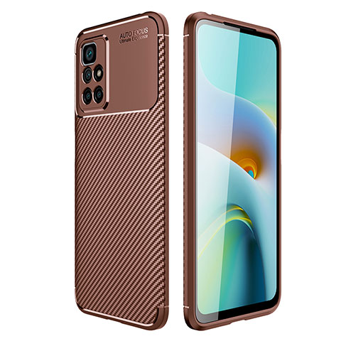 Coque Silicone Housse Etui Gel Serge pour Xiaomi Redmi 10 (2022) Marron